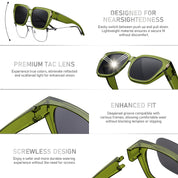 HAOLOTA Fit-Over Sunglasses for Women Men Square Shapes UV Protection SG0512