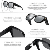 HAOLOTA Fit-Over Sunglasses for Women Men Square Shapes UV Protection SG0512