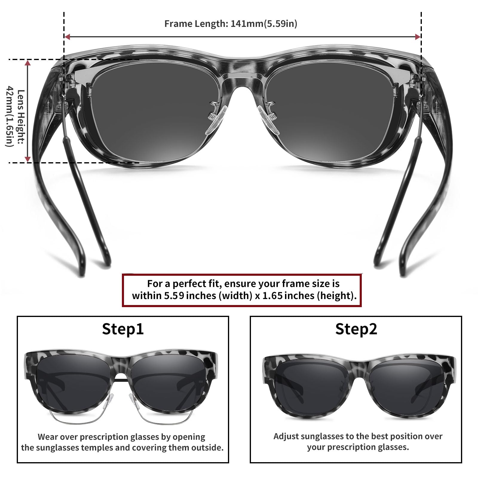 HAOLOTA Cat Eye Sunglasses for Women Polarized Sunglasses Wear Over Glasses SG0173