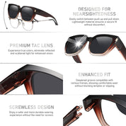 HAOLOTA Fit-Over Sunglasses for Women Men Square Shapes UV Protection SG0512
