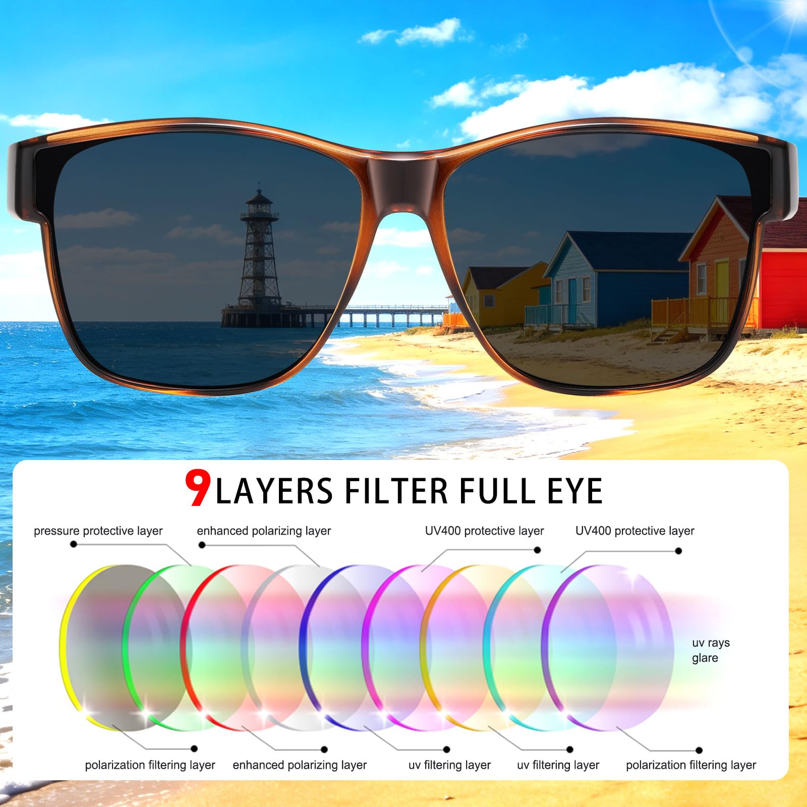 HAOLOTA Fit-Over Sunglasses-Polarized for Men Square Shades Oversized SG0174L