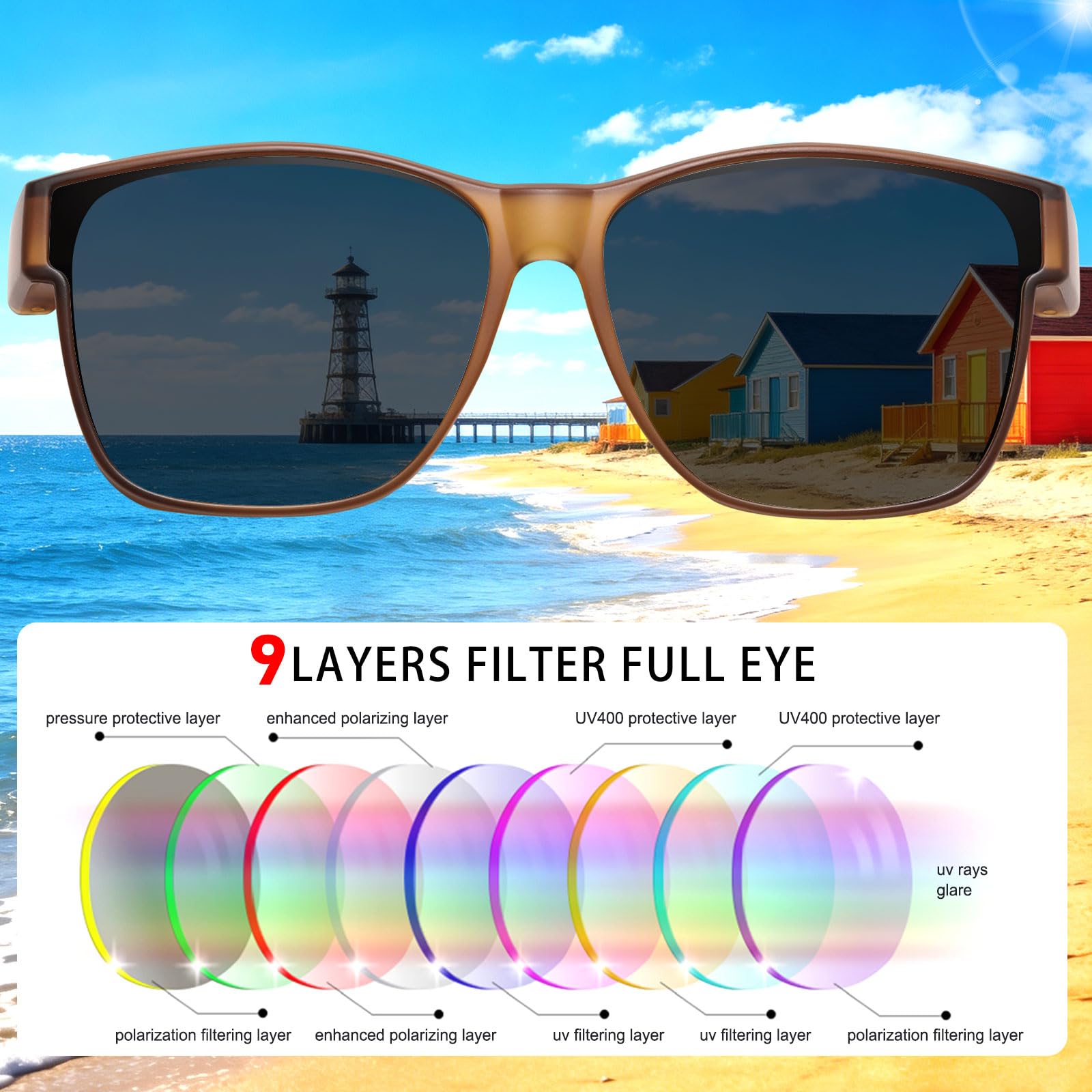 HAOLOTA Fit-Over Sunglasses-Polarized for Men Square Shades Oversized SG0174L