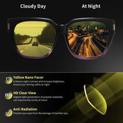 HAOLOTA Polarized Night Vision Driving Glasses for Women Fit over Eyeglasses Anti Glare NV0512