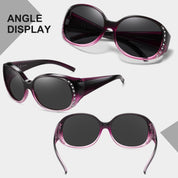 HAOLOTA Women's Polarized Fit Over Sunglasses with Rhinestone SG0108
