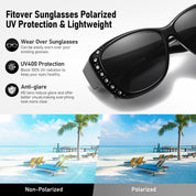 HAOLOTA Women's Polarized Fit Over Sunglasses with RhinestoneUV400 Protection SG0107
