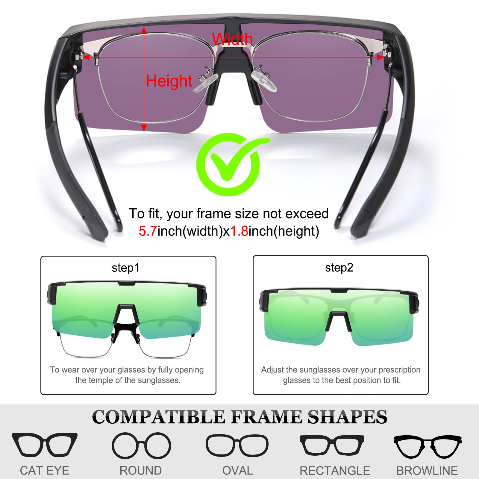 HAOLOTA Cycling Sunglasses Over Glasses for Men Outdoors UV Protection SG0191