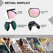 HAOLOTA 2pcs Classic Round Polarized Sunglasses for Women Men Lightweight SG8081-2P