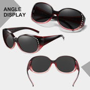 HAOLOTA Women's Polarized Fit Over Sunglasses with Rhinestone SG0108