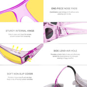 HAOLOTA Night Vision Driving Over Glasses, Nighttime Glasses Men Women Anti Glare NV0311