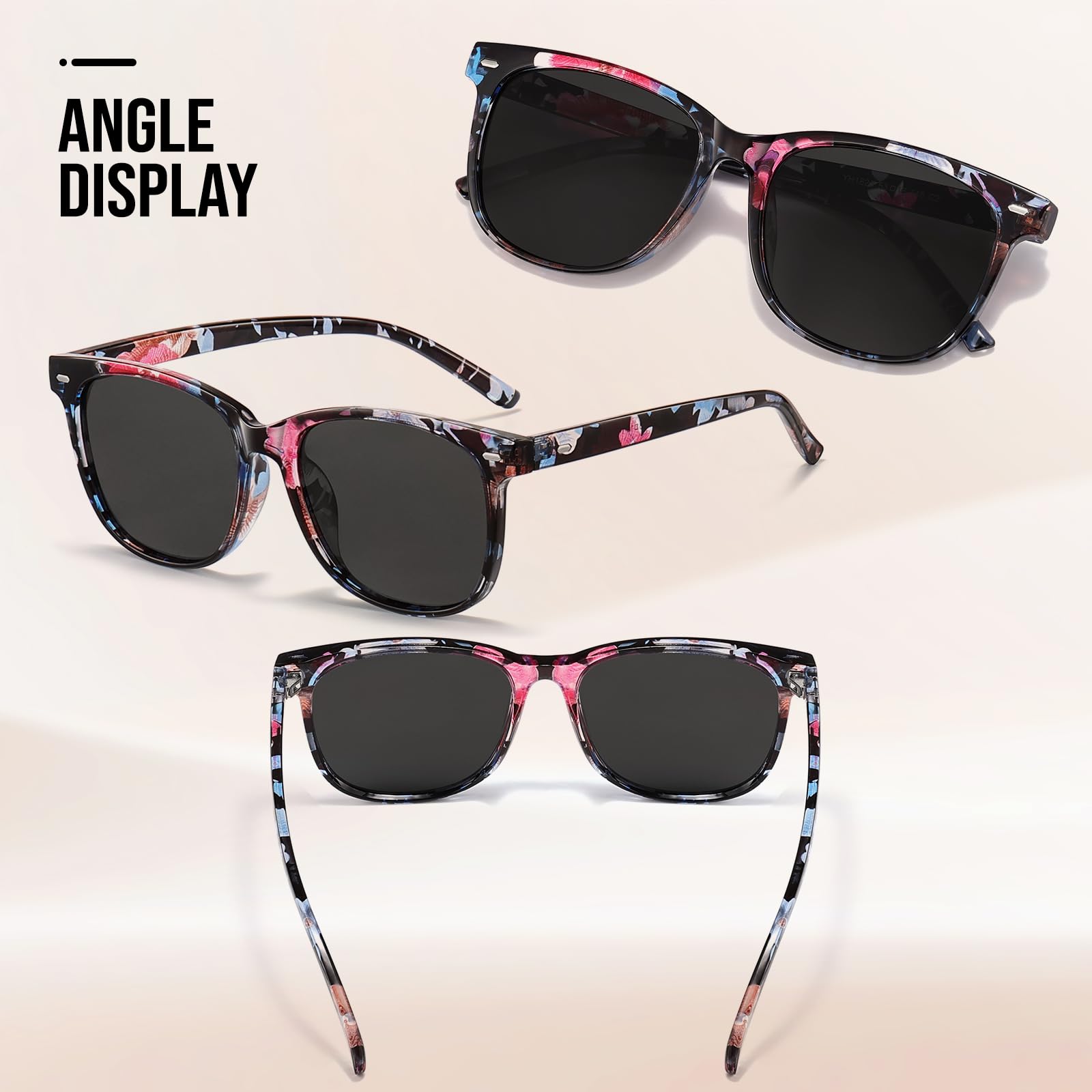 HAOLOTA 2pcs Classic Round Polarized Sunglasses for Women UV400 Protection SG1825-2P