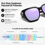 HAOLOTA Fit-Over Sunglasses for Women Men Square Shapes UV Protection SG0512