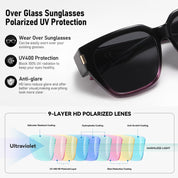 HAOLOTA Fit-Over Sunglasses for Women Men Square Shapes UV Protection SG0512