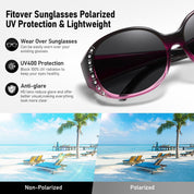 HAOLOTA Women's Polarized Fit Over Sunglasses with Rhinestone SG0108