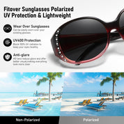 HAOLOTA Women's Polarized Fit Over Sunglasses with Rhinestone SG0108