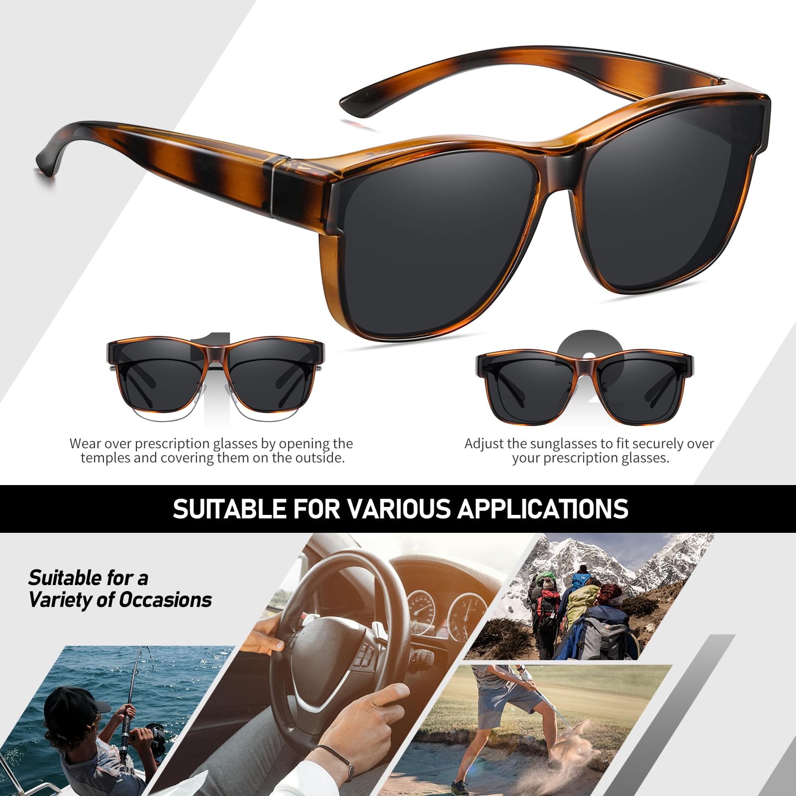 HAOLOTA Fit-Over Sunglasses-Polarized for Men Square Shades Oversized SG0174L