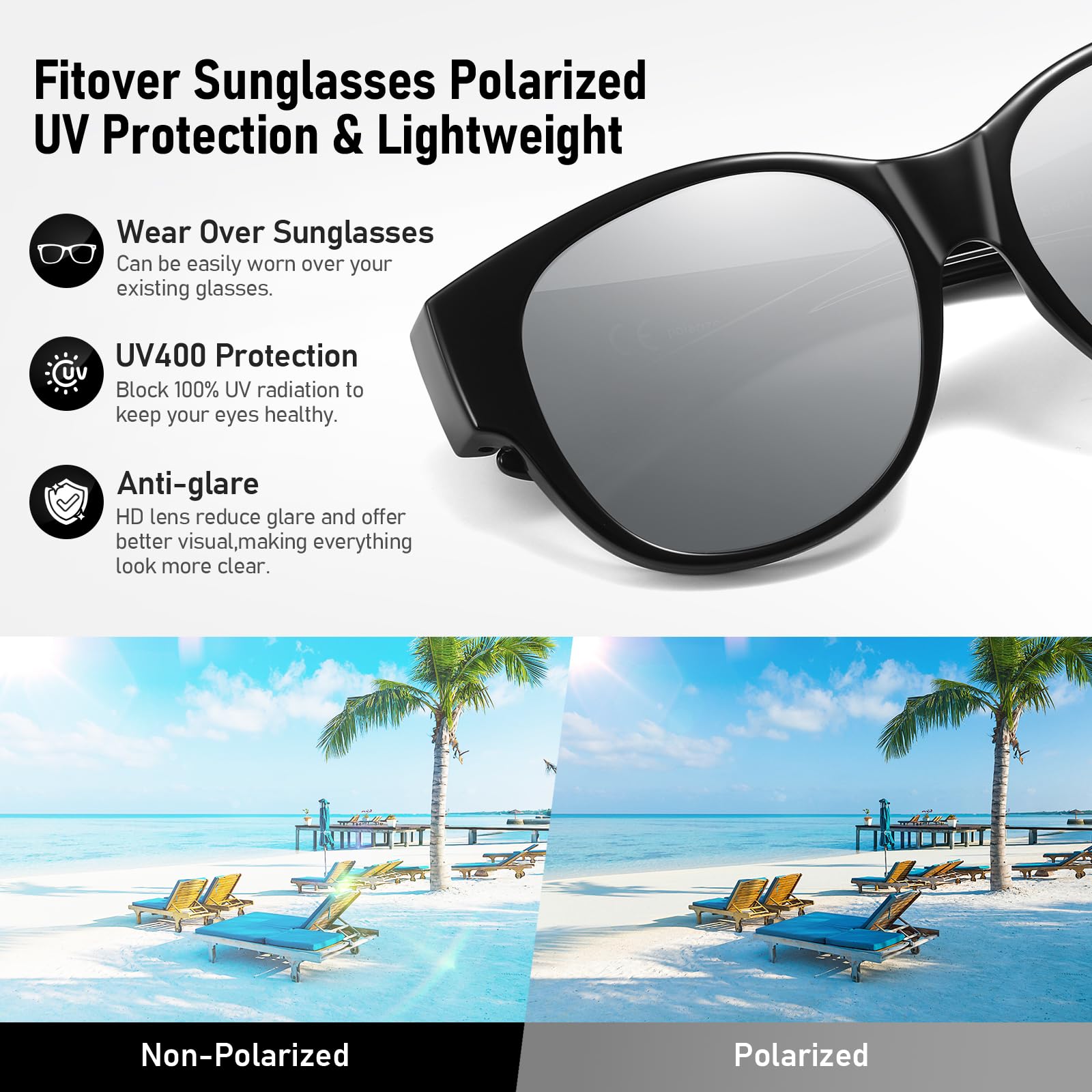 HAOLOTA Cat Eye Sunglasses Over Glasses SG0179