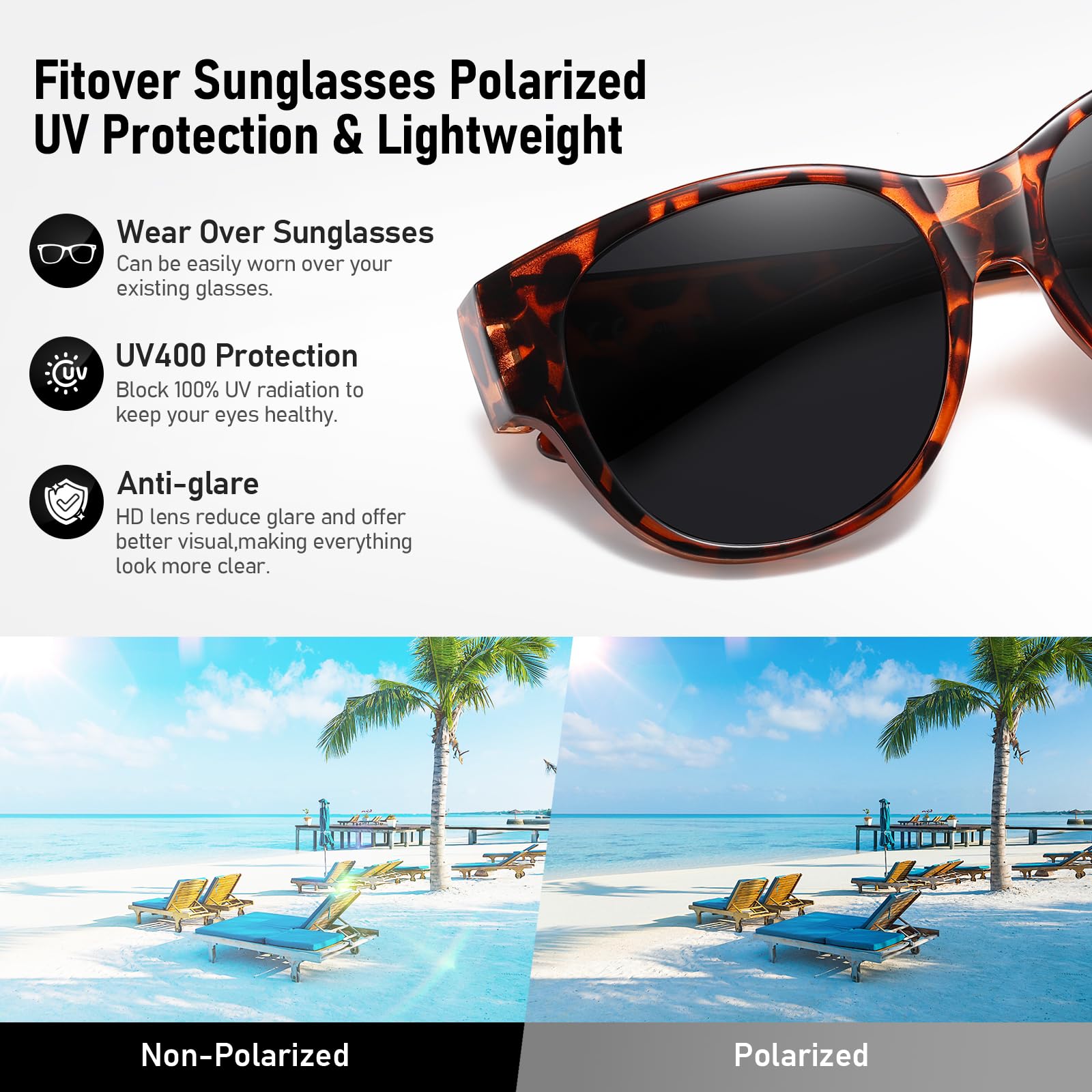 HAOLOTA Cat Eye Sunglasses Over Glasses SG0179
