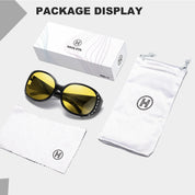 HAOLOTA Polarized Night Vision Driving Glasses Fit Over Glasses for Women, Anti Glare NV0108