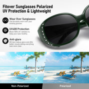 HAOLOTA Women's Polarized Fit Over Sunglasses with Rhinestone SG0108