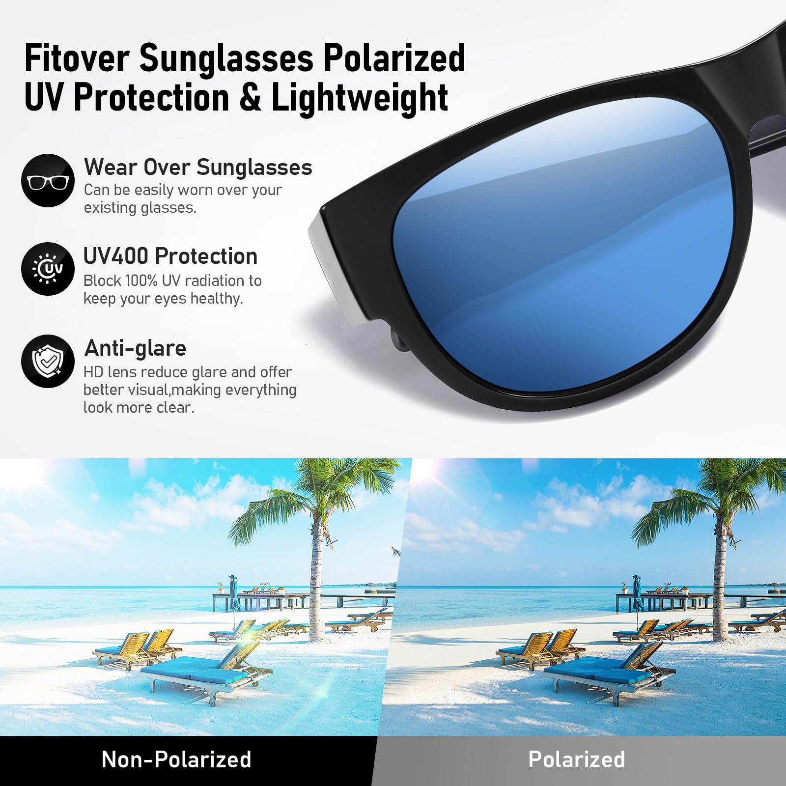 HAOLOTA Cat Eye Sunglasses for Women Polarized Sunglasses Wear Over Glasses SG0173