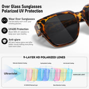 HAOLOTA Fit-Over Sunglasses for Women Men Square Shapes UV Protection SG0512