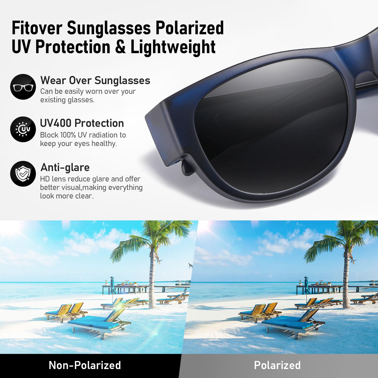 HAOLOTA Cat Eye Sunglasses for Women Polarized Sunglasses Wear Over Glasses SG0173