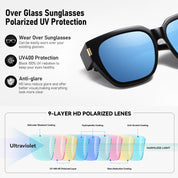 HAOLOTA Fit-Over Sunglasses for Women Men Square Shapes UV Protection SG0512