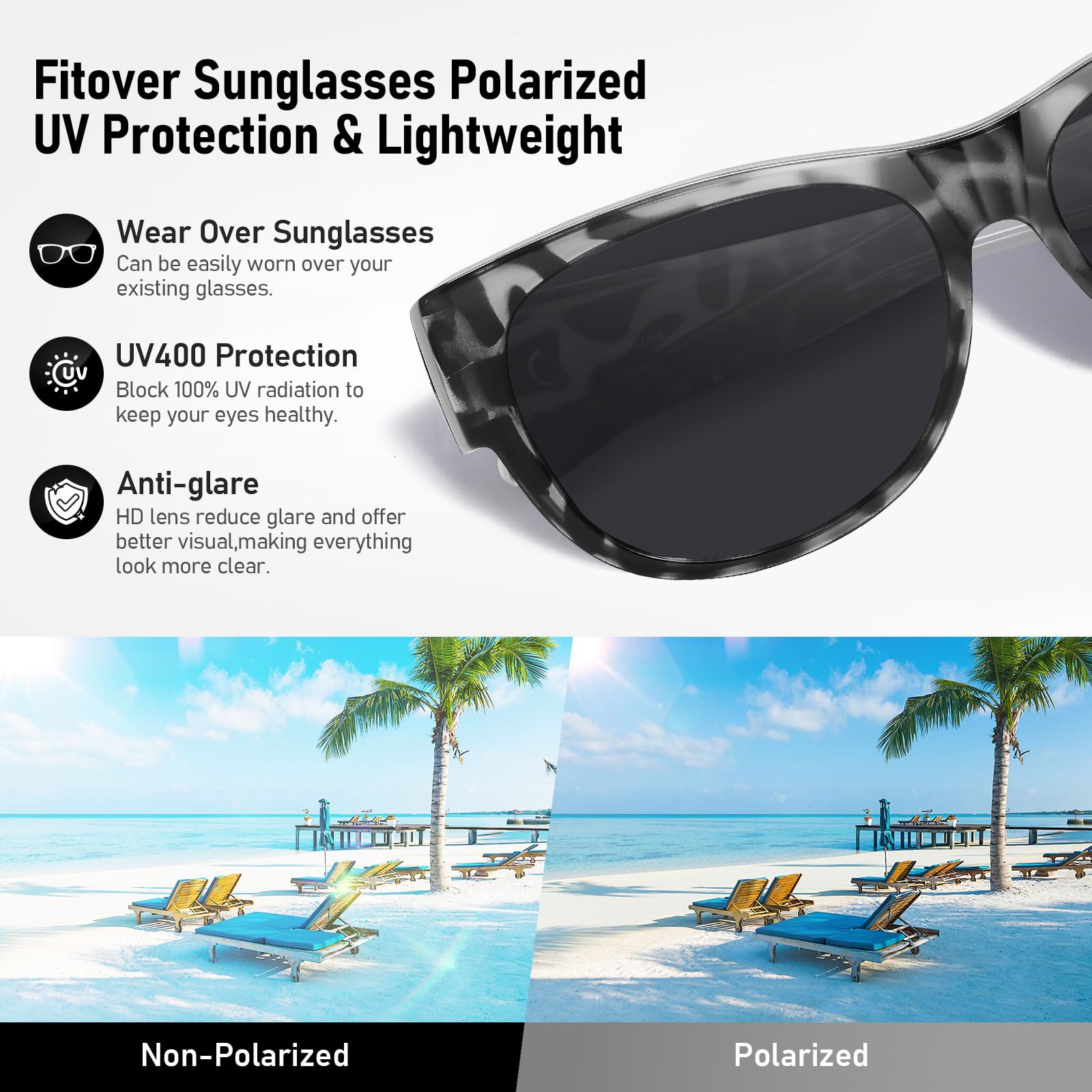 HAOLOTA Cat Eye Sunglasses for Women Polarized Sunglasses Wear Over Glasses SG0173