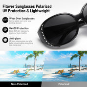 HAOLOTA Women's Polarized Fit Over Sunglasses with Rhinestone SG0108