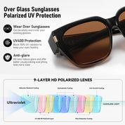 HAOLOTA Fit-Over Sunglasses for Women Men Square Shapes UV Protection SG0512