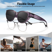 HAOLOTA Polarized Fit Over Sunglasses for Women Cat Eye for Prescription Glasses SG0171