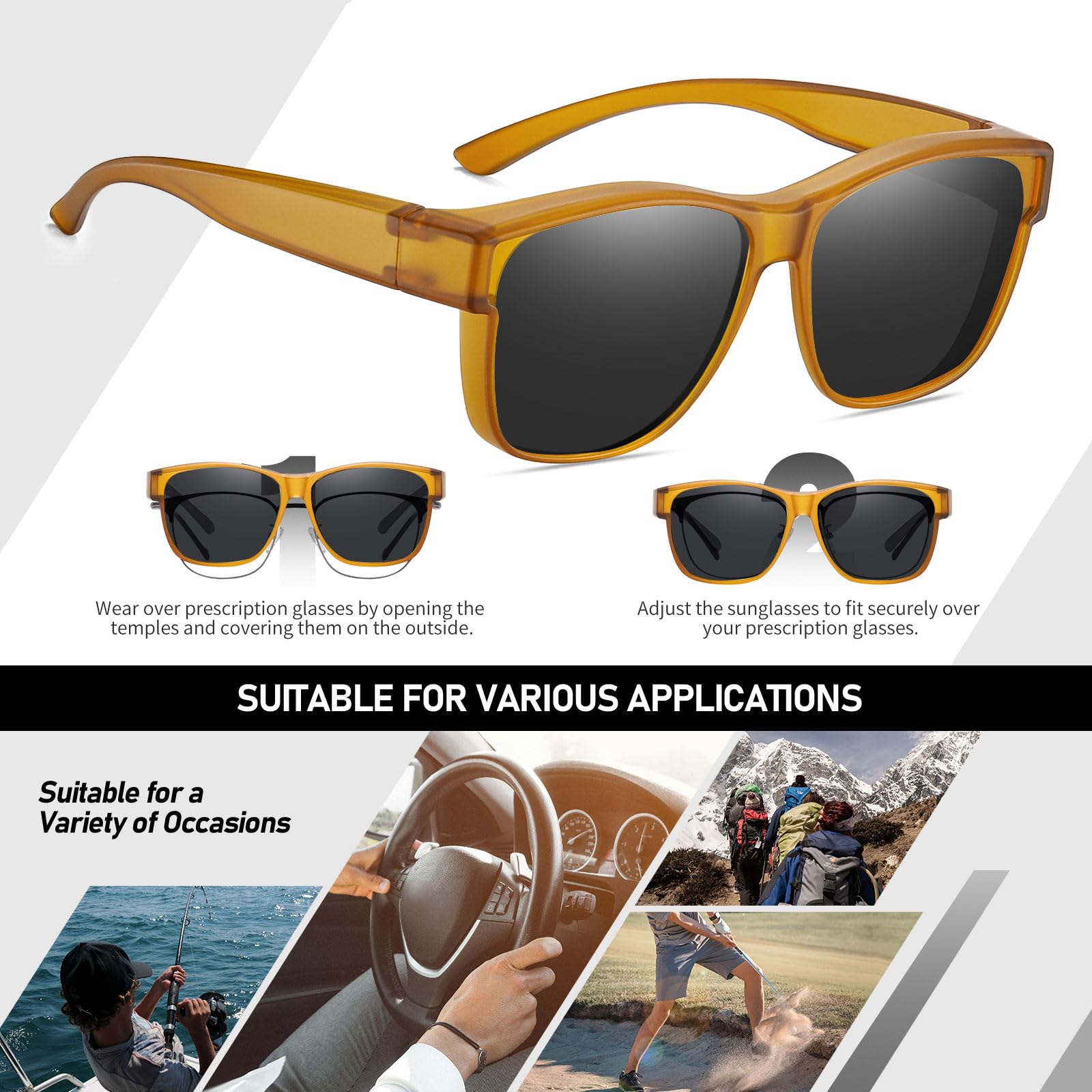 HAOLOTA Fit-Over Sunglasses-Polarized for Men Square Shades Oversized SG0174L