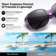 HAOLOTA Women's Polarized Fit Over Sunglasses with Rhinestone SG0108