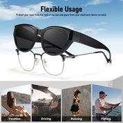 HAOLOTA Polarized Fit Over Sunglasses for Women Cat Eye for Prescription Glasses SG0171