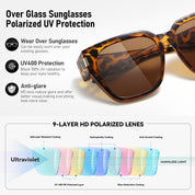 HAOLOTA Fit-Over Sunglasses for Women Men Square Shapes UV Protection SG0512