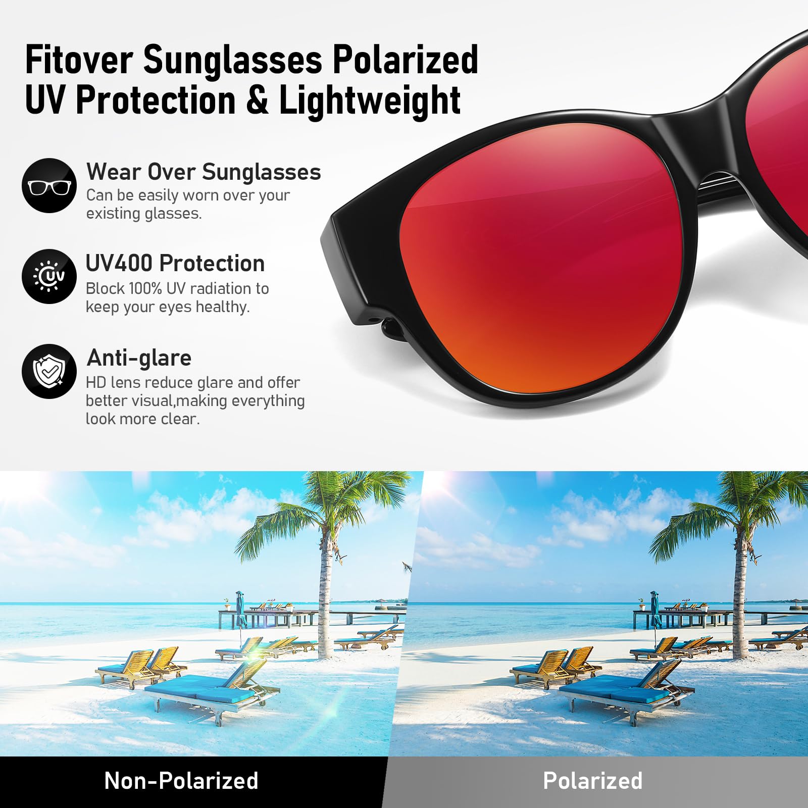 HAOLOTA Cat Eye Sunglasses Over Glasses SG0179