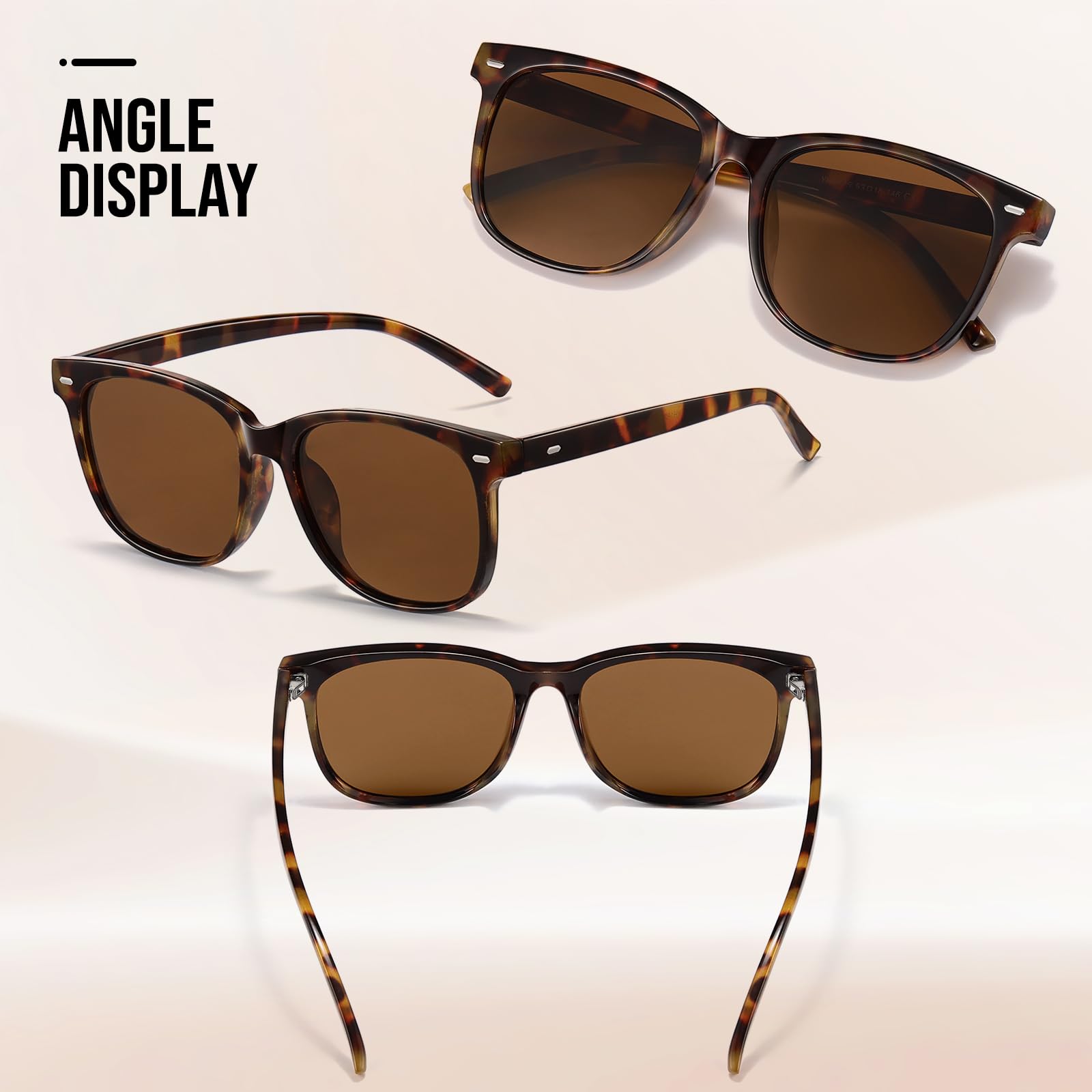 HAOLOTA 2pcs Classic Round Polarized Sunglasses for Women UV400 Protection SG1825-2P