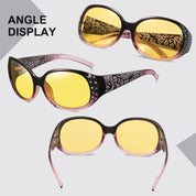 HAOLOTA Women Night Vision Driving Glasses Polarized HD Yellow Tinted Anti Glare NV0008