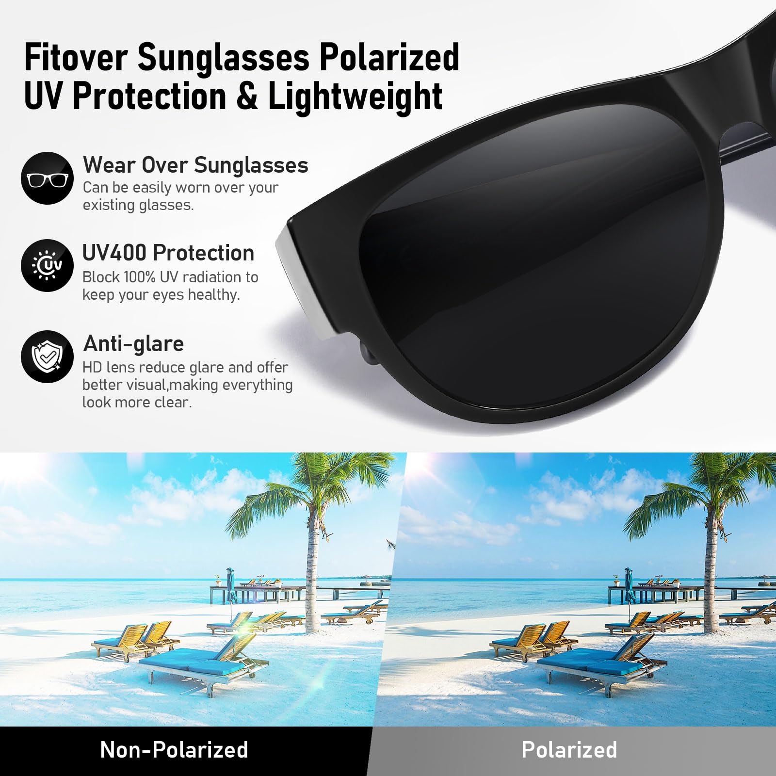 HAOLOTA Cat Eye Sunglasses for Women Polarized Sunglasses Wear Over Glasses SG0173