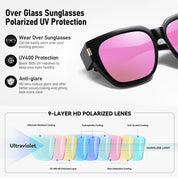 HAOLOTA Fit-Over Sunglasses for Women Men Square Shapes UV Protection SG0512