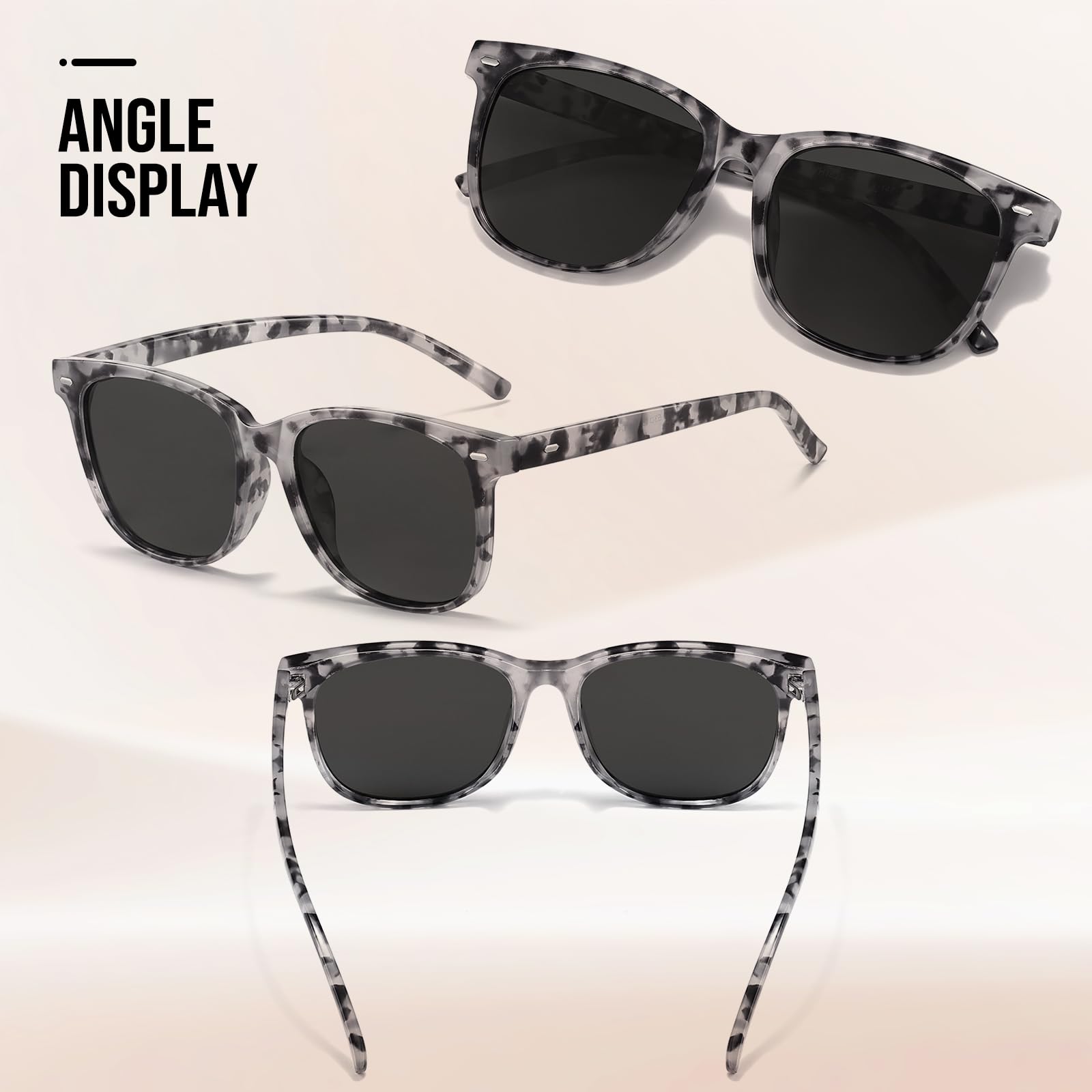 HAOLOTA 2pcs Classic Round Polarized Sunglasses for Women UV400 Protection SG1825-2P