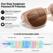 HAOLOTA Fit-Over Sunglasses for Women Men Square Shapes UV Protection SG0512