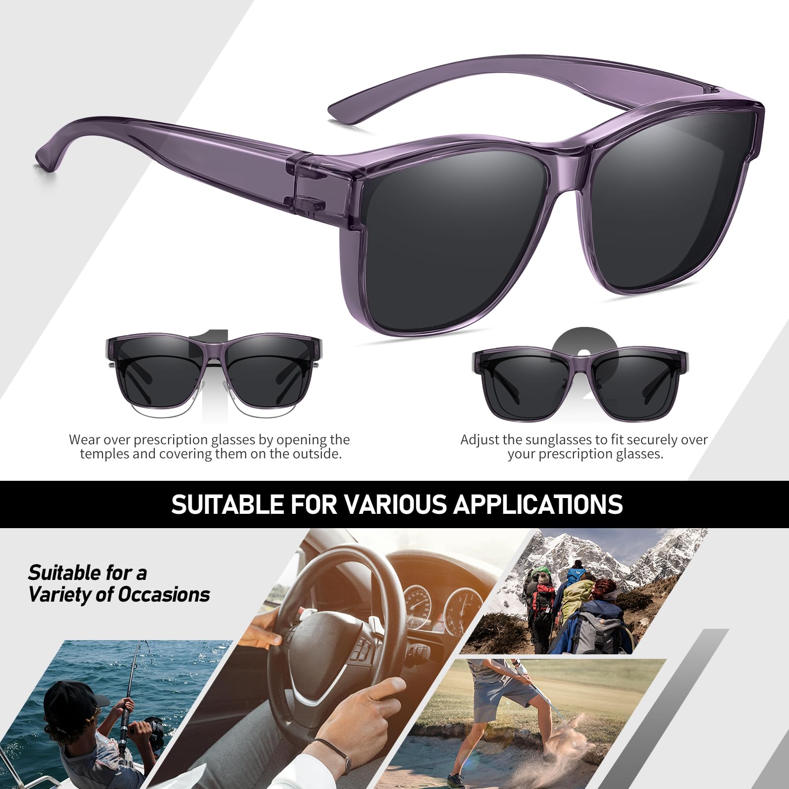 HAOLOTA Fit-Over Sunglasses-Polarized for Men Square Shades Oversized SG0174L