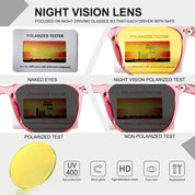 HAOLOTA Night Vision Driving Glasses Yellow Tinted Anti Glare Women NV8081