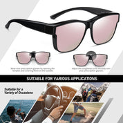 HAOLOTA Fit-Over Sunglasses Polarized for Men Square Shades UV400 Protection SG0174M