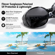 HAOLOTA Women's Polarized Fit Over Sunglasses with Rhinestone SG0108