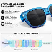 HAOLOTA Fit-Over Sunglasses for Women Men Square Shapes UV Protection SG0512