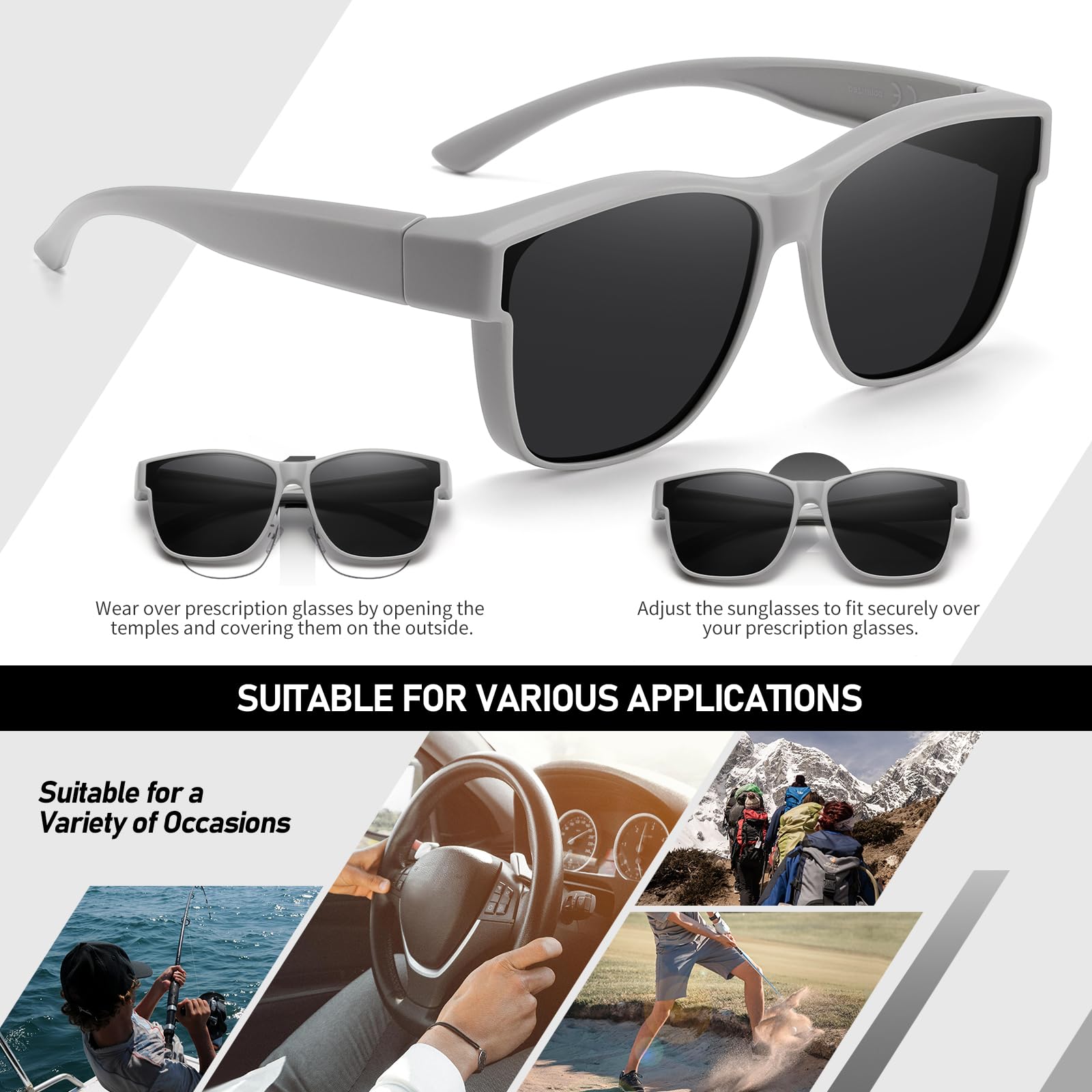 HAOLOTA Fit-Over Sunglasses-Polarized for Men Square Shades Oversized SG0174L