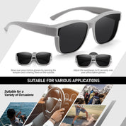 HAOLOTA Fit-Over Sunglasses-Polarized for Men Square Shades Oversized SG0174L