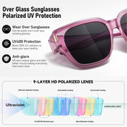 HAOLOTA Fit-Over Sunglasses for Women Men Square Shapes UV Protection SG0512
